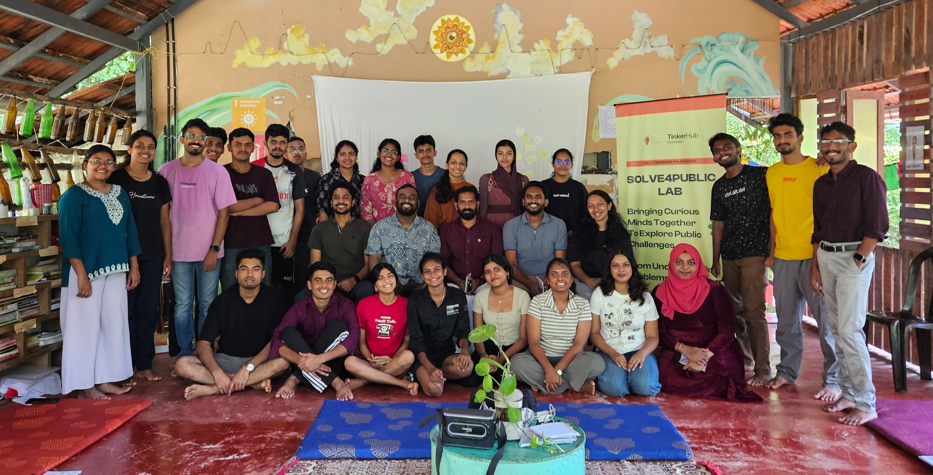 Cohort of young changemakers at the Changemakers Ashram, Calicut